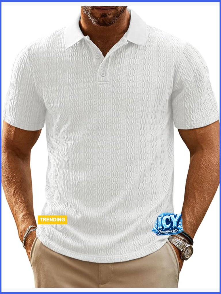 Polyester Polo Shirt Short Sleeve Collared Golf Casual